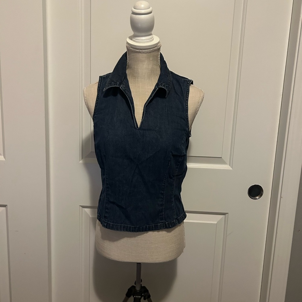 Ann Taylor Blue Denim Top